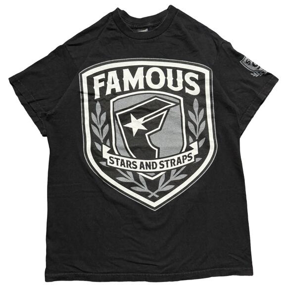 Famous Stars And Straps Men’s Black T Shirt Size Medium Y2K Streetwear Blink 182 - Picture 1 of 6